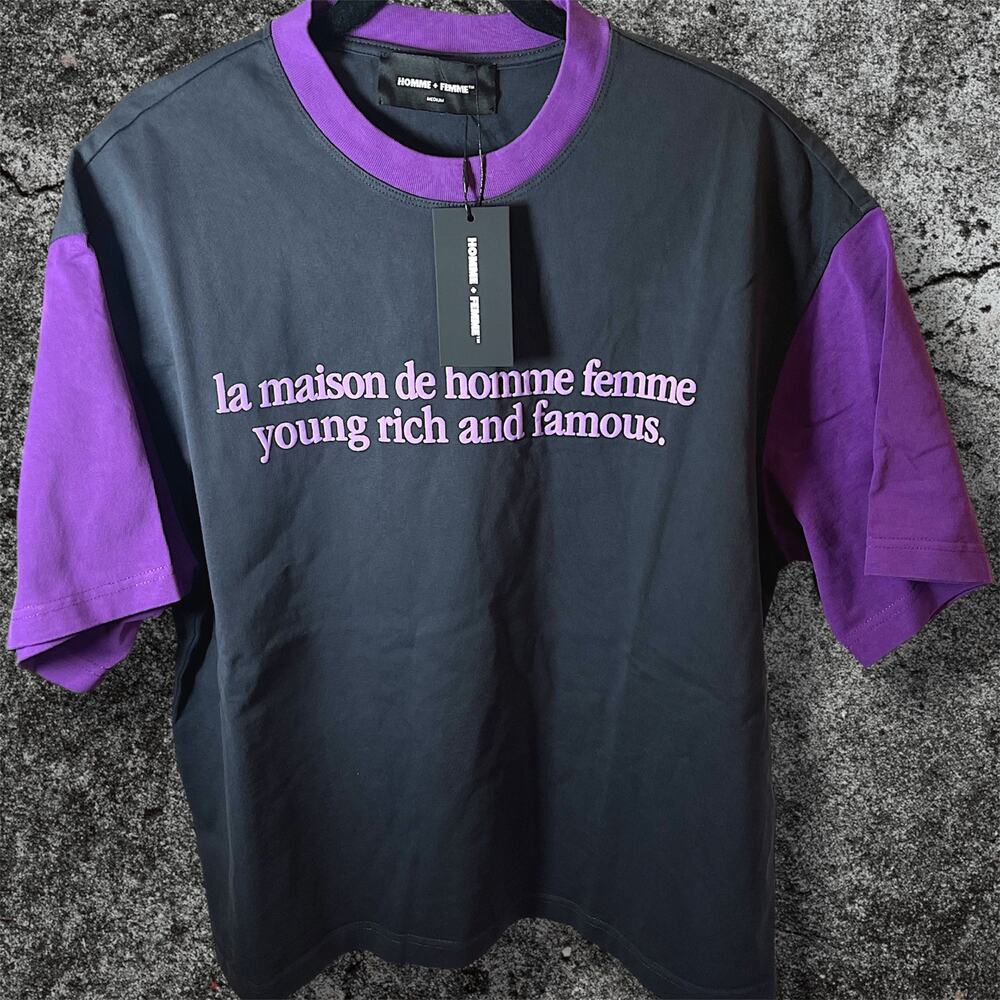 β’NWTβ’ Homme + Femme LA Purple Destroyed Maison Tee β’ Menβs Various (M,XL,2XL)